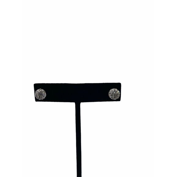 Flower Bud Ball Stud Earrings Diamond Crystal Hypoallergenic Ear Studs 8mm‎ - Picture 3 of 6